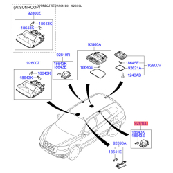 Освещение салона левое 92810-2B000TX Mobis