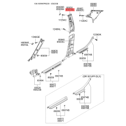 Обивка (накладка) салона правая верхняя 85840-2G000QW Mobis