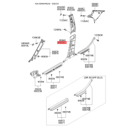 Обивка (накладка) салона левая нижняя 85835-2G100VA Mobis