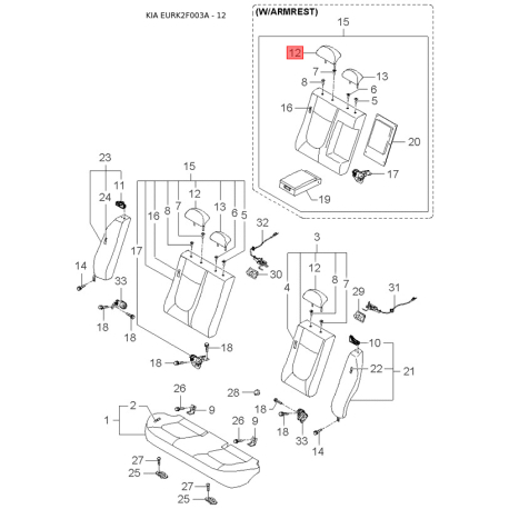Накладка панелі приладів (торпеди) 84741-2F140OZ Mobis - 847412F140OZ - схема з каталогу 12, EURK2F003A 847412F140OZ