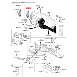 Накладка панели прибров (торпеды) левая 84765-2F000NZ Mobis