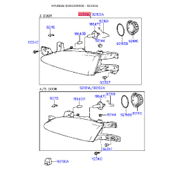 Фара основная левая 92101-22310 Mobis