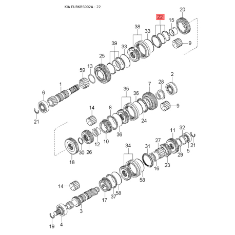 Передача планетарна АКПП 45475-2Z000 Mobis - 454752Z000 - схема з каталогу 22, EURKRS002A 454752Z000