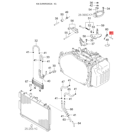 Шпилька двигуна 45327-2Z001 Mobis - 453272Z001 - схема з каталогу 61, EURKRS002A 453272Z001