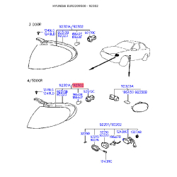 Фонарь указателя поворота правый 92302-22310 Mobis