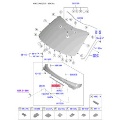 Пистон (клипса) шумоізоляція (теплоізоляція) капота 86438-2T000 Mobis
