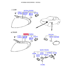 Фонарь указателя поворота левый 92301-22210 Mobis