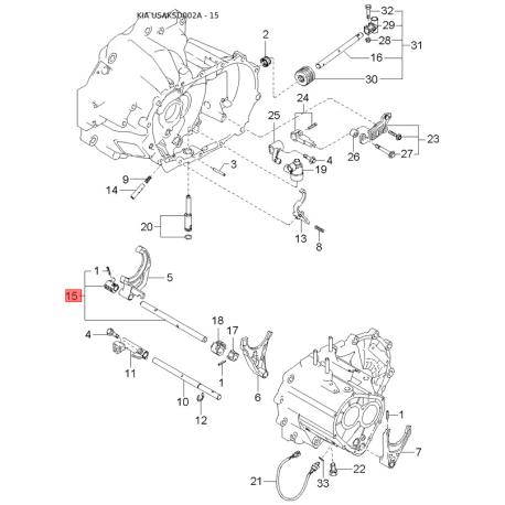Прокладка задней пружины верхняя 0K2NA-28013 Mobis - 0K2NA28013 - схема с каталога 15, USAKSD002A 0K2NA28013
