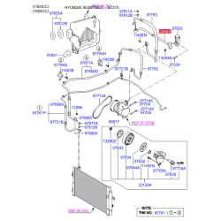 Трубопровод высокого / низкого давления, кондиционер 97760-1C150 Mobis