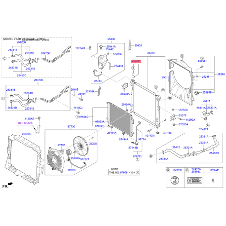 Крышка расширительного бачка 25330-3Z000 Mobis - 253303Z000 - схема с каталога 25330, KRUSPHM20 253303Z000