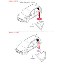 Боковое стекло левое 87810-2L060 Mobis