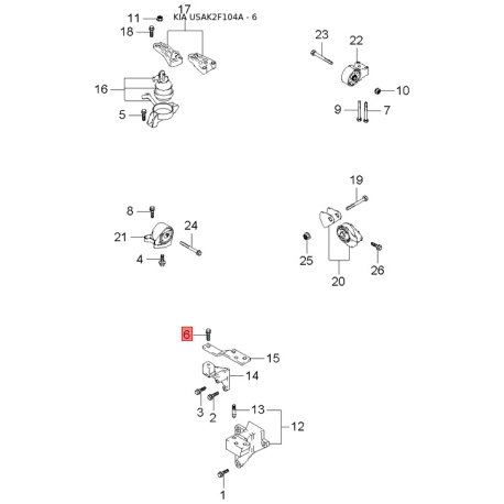 Освітлення салону 92870-2F000IM Mobis - 928702F000IM - схема з каталогу 6, USAK2F104A 928702F000IM