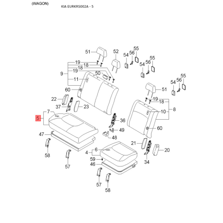 Втулка, вал стартера 36138-2X000 Mobis - 361382X000 - схема з каталогу 5, EURKRS002A 361382X000