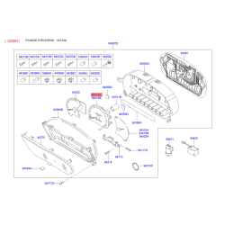Панель приборов (щиток), в сборе и комплектующие 94160-25700 Mobis