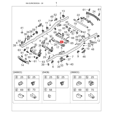 Шпилька головки циліндрів 11533-08555 Mobis - 1153308555 - схема з каталогу 18, EURK3E002A 1153308555