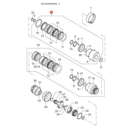 Защита (пыльник, щит) поворотного кулака MB015-33041 Mobis - MB01533041 - схема с каталога 3, GEXKFAK00A MB01533041