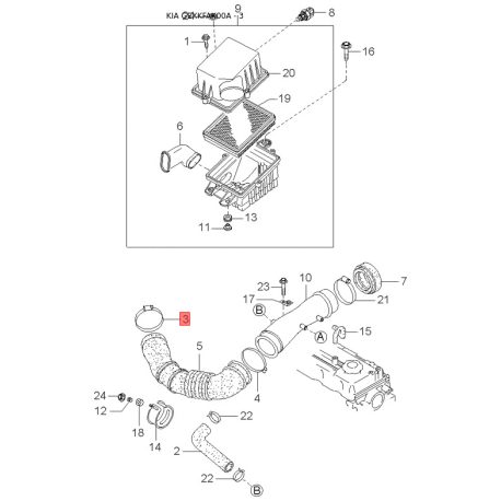 Захист (пильник, щит) поворотного кулака MB008-33041 Mobis - MB00833041 - схема з каталогу 3, GEXKFAK00A MB00833041