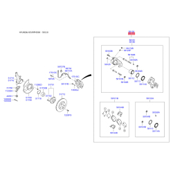 Супорт гальмівний у зборі лівий 58110-2H500 Mobis