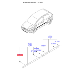 Зажим, молдинг / защитная накладка 87756-34550 Mobis