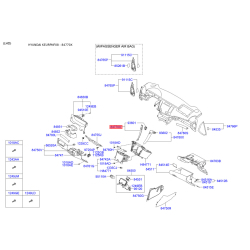 Накладка панели прибров (торпеды) левая 84785-3K0006Y Mobis