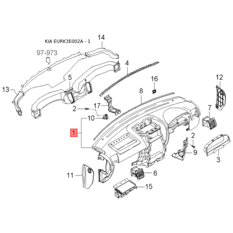 Коробка в сборе АКПП 45000-4C050 Mobis - 450004C050 - схема с каталога 1, EURK3E002A 450004C050