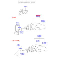 Зеркало наружное заднее левое 87610-25620 Mobis