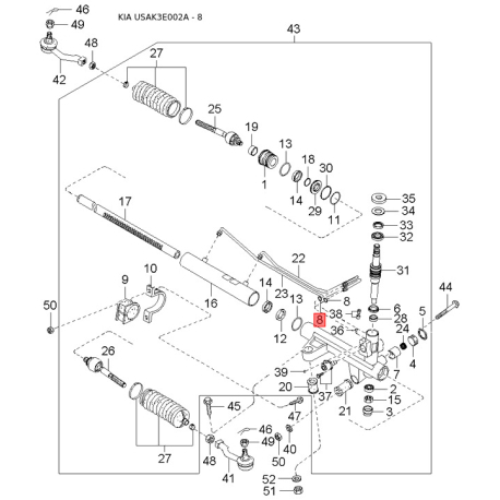 Передача планетарна АКПП 45578-4A030 Mobis - 455784A030 - схема з каталогу 8, USAK3E002A 455784A030