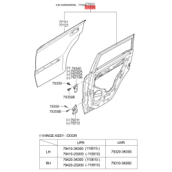 Дверь, кузов правая 77004-2K010 Mobis