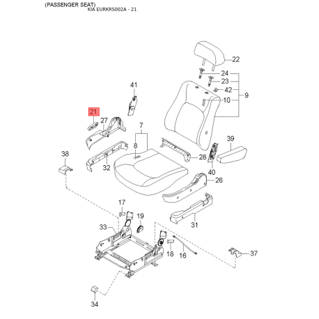 Передача планетарная АКПП KFU61-19571 Mobis - KFU6119571 - схема с каталога 21, EURKRS002A KFU6119571