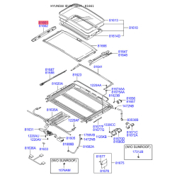 Люк і комплектуючі лівий 81661-1C000 Mobis