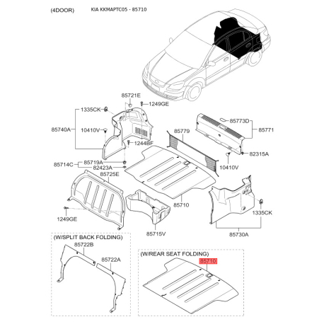 Обивка багажника 85710-1G003CA Mobis - 857101G003CA - схема с каталога 85710, KKMAPTC05 857101G003CA