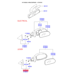 Заглушка, корпус – зовнішнє дзеркало лівий 87650-2D010 Mobis