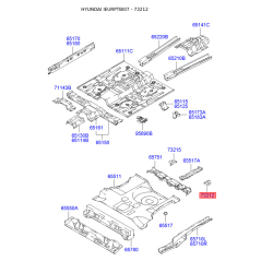 Кронштейн пола багажника левый 65532-1C300 Mobis