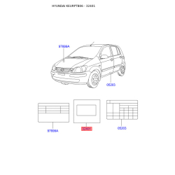Таблиця інформаційна на кузов 32400-2A550 Mobis