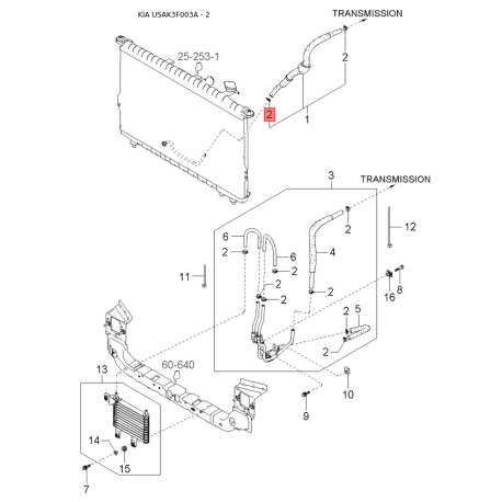 Крепление молдинга крыши 87216-23100 Mobis - 8721623100 - схема с каталога 2, USAK3F003A 8721623100