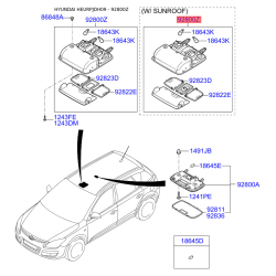 Освітлення салону 92810-2L100TX Mobis