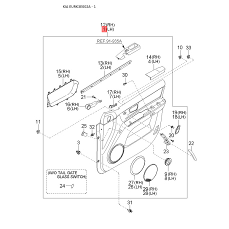 Рычаг переключения передач в салоне АКПП 46700-3E430 Mobis - 467003E430 - схема с каталога 1, EURK3E002A 467003E430