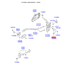 Тримач скла дверей лівий 82484-2D001 Mobis