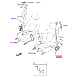 Ремень безопасности левый 88870-1R000RY Mobis