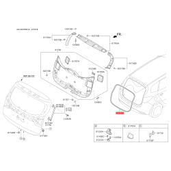 Прокладка, заднє скло 87321-A4000 Mobis