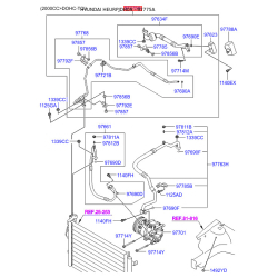 Трубопровод высокого / низкого давления, кондиционер 97775-2R100 Mobis