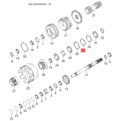 Рампа паливна 35304-39810 Mobis - 3530439810 - схема з каталогу 30, USAK3E002A 3530439810