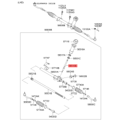 Вал шестерня (червяк) рулевого механизма 56512-2K100 Mobis