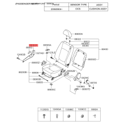 Каркас сидіння з оздобленням правий 88602-2F100NM Mobis