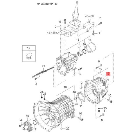 Рампа паливна 35304-39800 Mobis - 3530439800 - схема з каталогу 13, USAK3E002A 3530439800