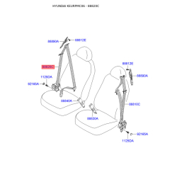 Ремень безопасности правый 88880-1E130WK Mobis
