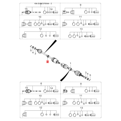 Колектор, система випуску ліва 28510-37550 Mobis - 2851037550 - схема з каталогу 2, EURK1F004A 2851037550