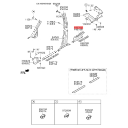 Обивка (накладка) салона правая 85882-1D000RU Mobis