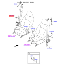 Ремінь безпеки правий 88880-1R000RY Mobis