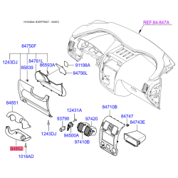 Накладка панелі приладів (торпеди) нижня 84852-1C650WK Mobis